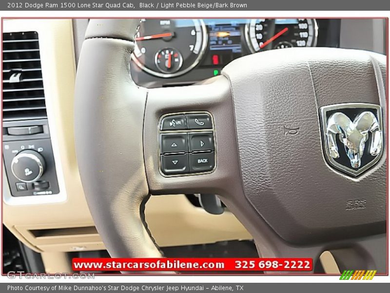 Black / Light Pebble Beige/Bark Brown 2012 Dodge Ram 1500 Lone Star Quad Cab