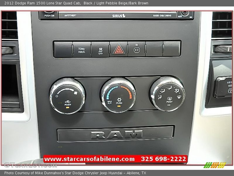 Black / Light Pebble Beige/Bark Brown 2012 Dodge Ram 1500 Lone Star Quad Cab