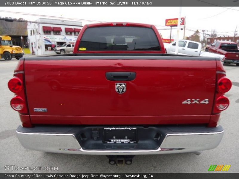 Inferno Red Crystal Pearl / Khaki 2008 Dodge Ram 3500 SLT Mega Cab 4x4 Dually