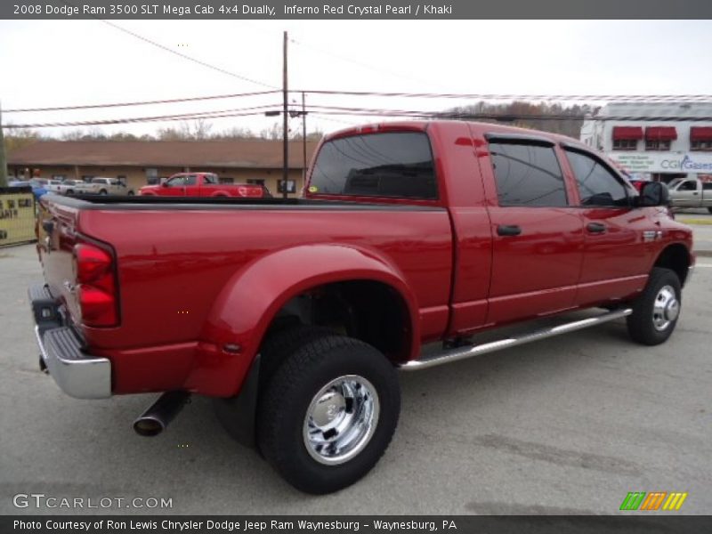 Inferno Red Crystal Pearl / Khaki 2008 Dodge Ram 3500 SLT Mega Cab 4x4 Dually