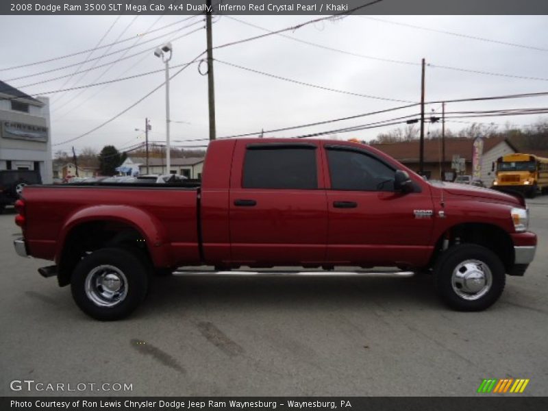 Inferno Red Crystal Pearl / Khaki 2008 Dodge Ram 3500 SLT Mega Cab 4x4 Dually