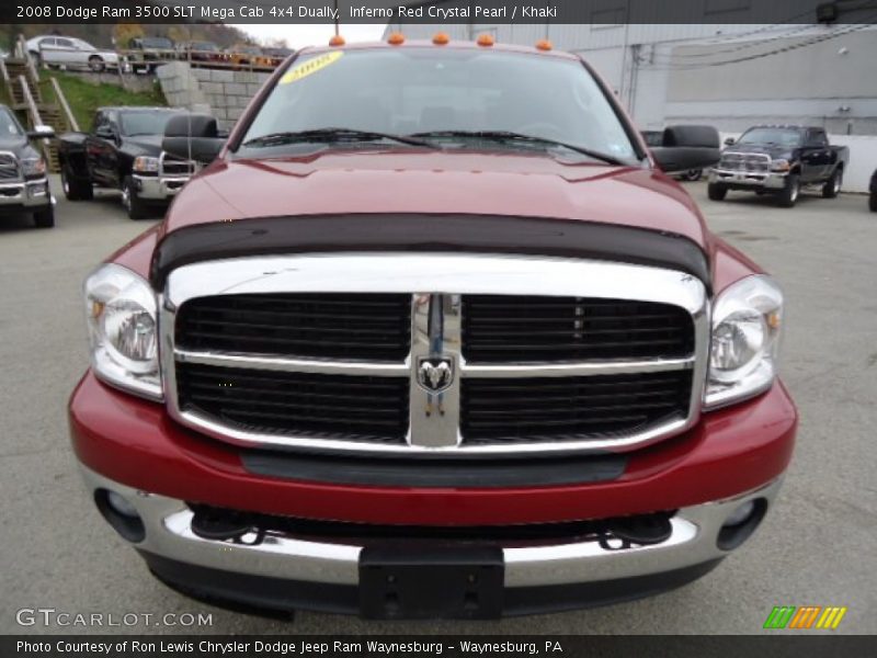 Inferno Red Crystal Pearl / Khaki 2008 Dodge Ram 3500 SLT Mega Cab 4x4 Dually