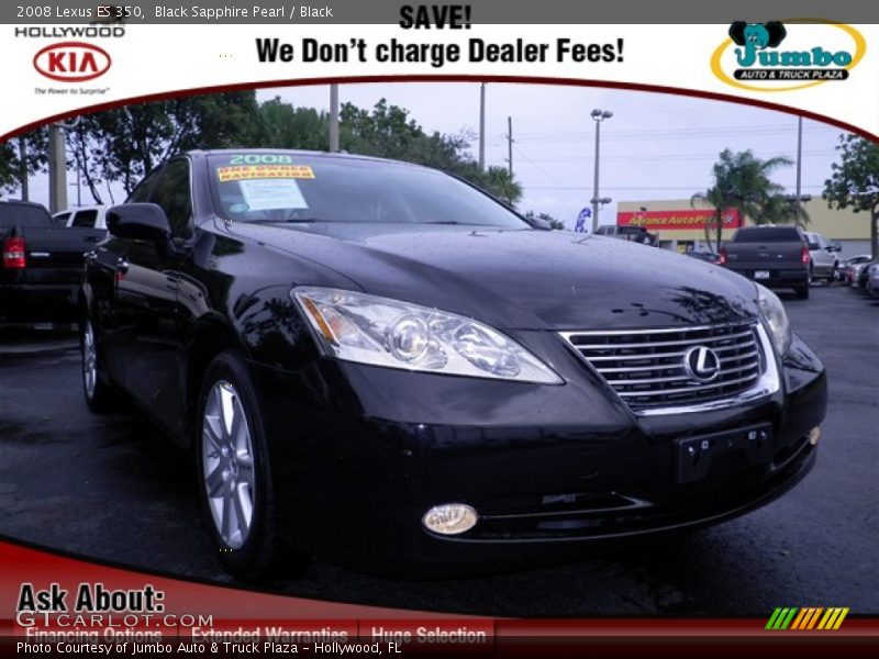 Black Sapphire Pearl / Black 2008 Lexus ES 350