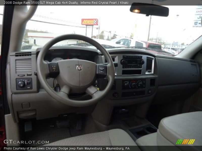Inferno Red Crystal Pearl / Khaki 2008 Dodge Ram 3500 SLT Mega Cab 4x4 Dually