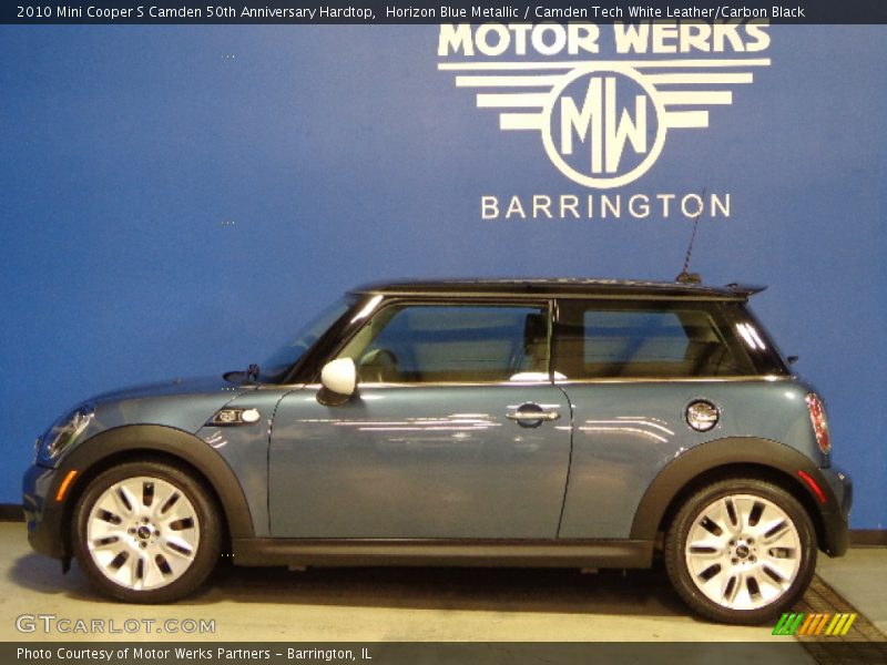 Horizon Blue Metallic / Camden Tech White Leather/Carbon Black 2010 Mini Cooper S Camden 50th Anniversary Hardtop