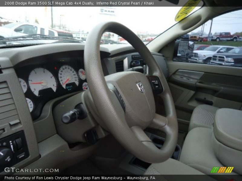 Inferno Red Crystal Pearl / Khaki 2008 Dodge Ram 3500 SLT Mega Cab 4x4 Dually