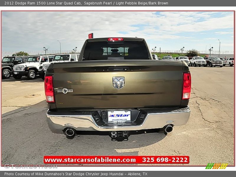 Sagebrush Pearl / Light Pebble Beige/Bark Brown 2012 Dodge Ram 1500 Lone Star Quad Cab