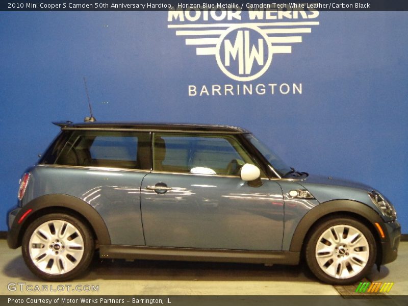 Horizon Blue Metallic / Camden Tech White Leather/Carbon Black 2010 Mini Cooper S Camden 50th Anniversary Hardtop