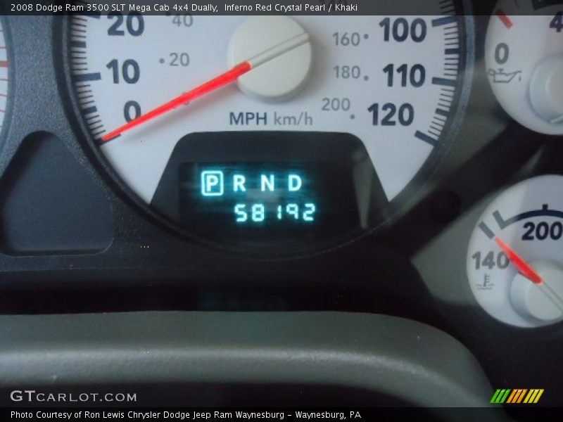 Inferno Red Crystal Pearl / Khaki 2008 Dodge Ram 3500 SLT Mega Cab 4x4 Dually