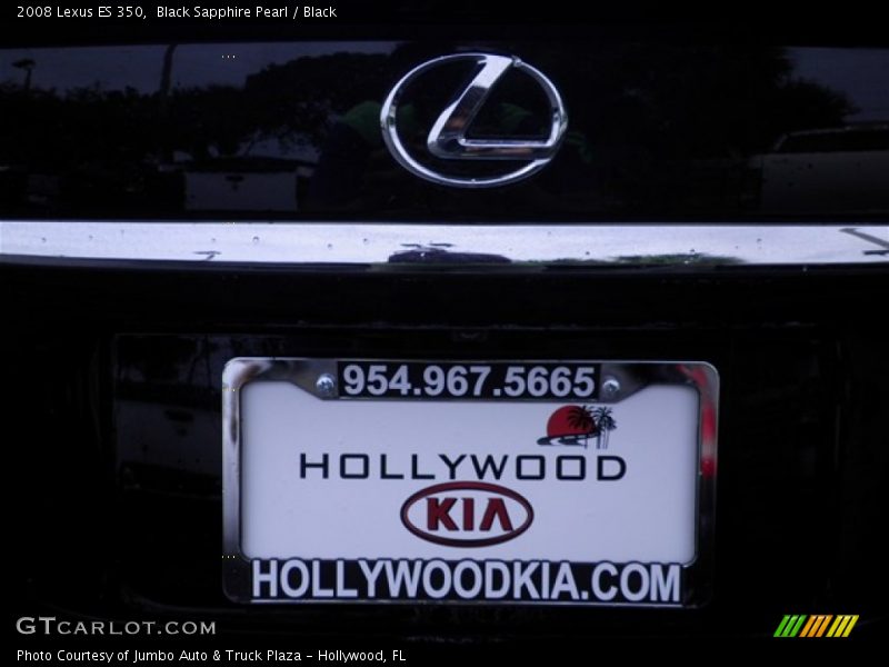 Black Sapphire Pearl / Black 2008 Lexus ES 350