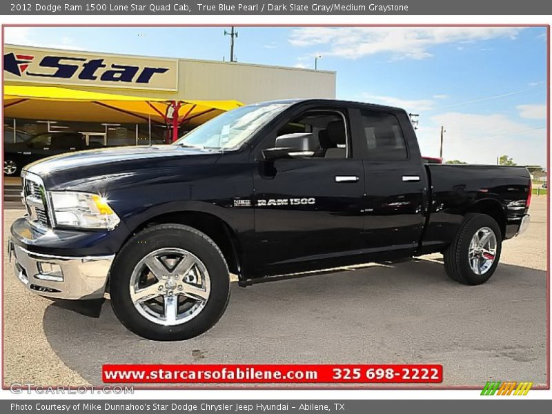 True Blue Pearl / Dark Slate Gray/Medium Graystone 2012 Dodge Ram 1500 Lone Star Quad Cab