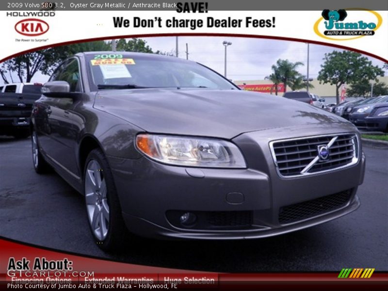 Oyster Gray Metallic / Anthracite Black 2009 Volvo S80 3.2