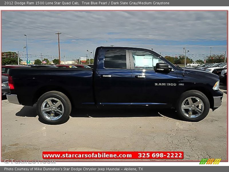 True Blue Pearl / Dark Slate Gray/Medium Graystone 2012 Dodge Ram 1500 Lone Star Quad Cab