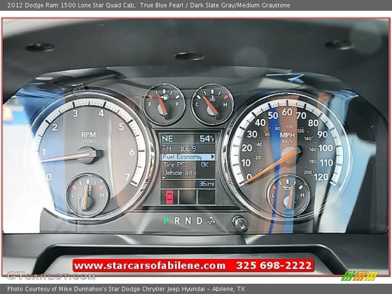 True Blue Pearl / Dark Slate Gray/Medium Graystone 2012 Dodge Ram 1500 Lone Star Quad Cab