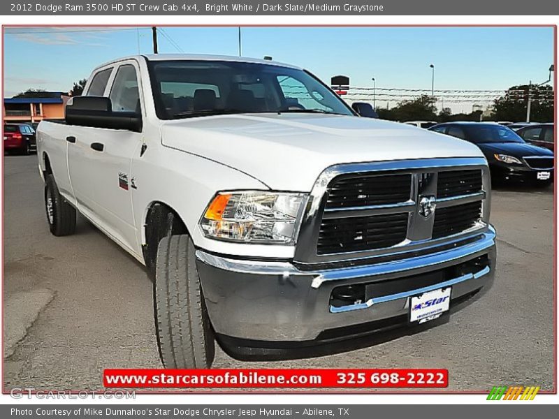 Bright White / Dark Slate/Medium Graystone 2012 Dodge Ram 3500 HD ST Crew Cab 4x4