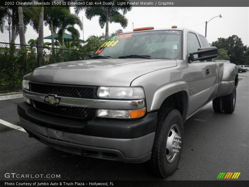 Light Pewter Metallic / Graphite 2002 Chevrolet Silverado 3500 LS Extended Cab 4x4 Dually