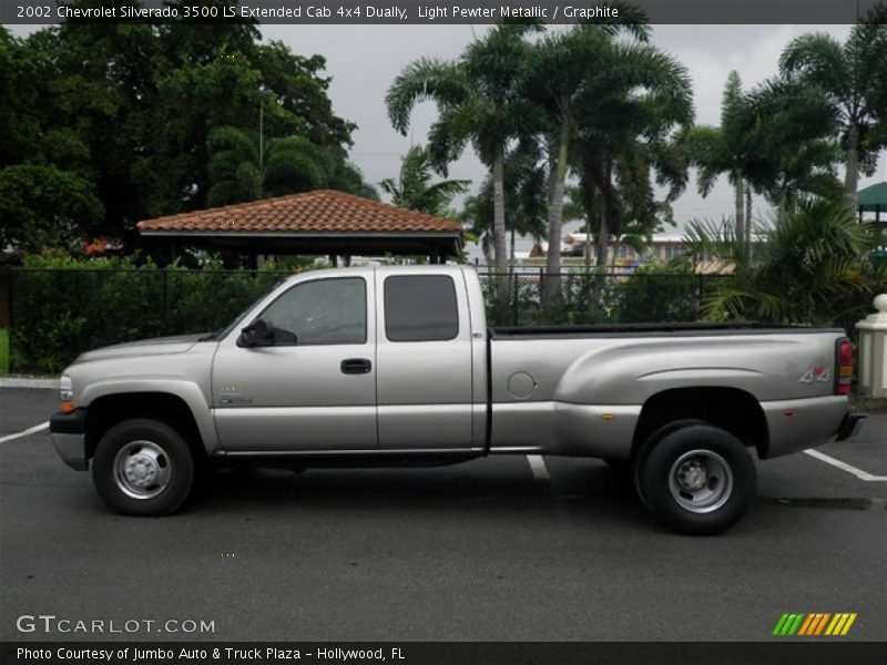 Light Pewter Metallic / Graphite 2002 Chevrolet Silverado 3500 LS Extended Cab 4x4 Dually