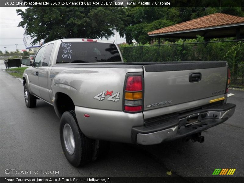 Light Pewter Metallic / Graphite 2002 Chevrolet Silverado 3500 LS Extended Cab 4x4 Dually