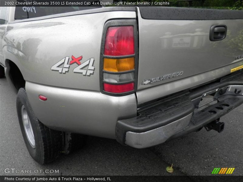 Light Pewter Metallic / Graphite 2002 Chevrolet Silverado 3500 LS Extended Cab 4x4 Dually