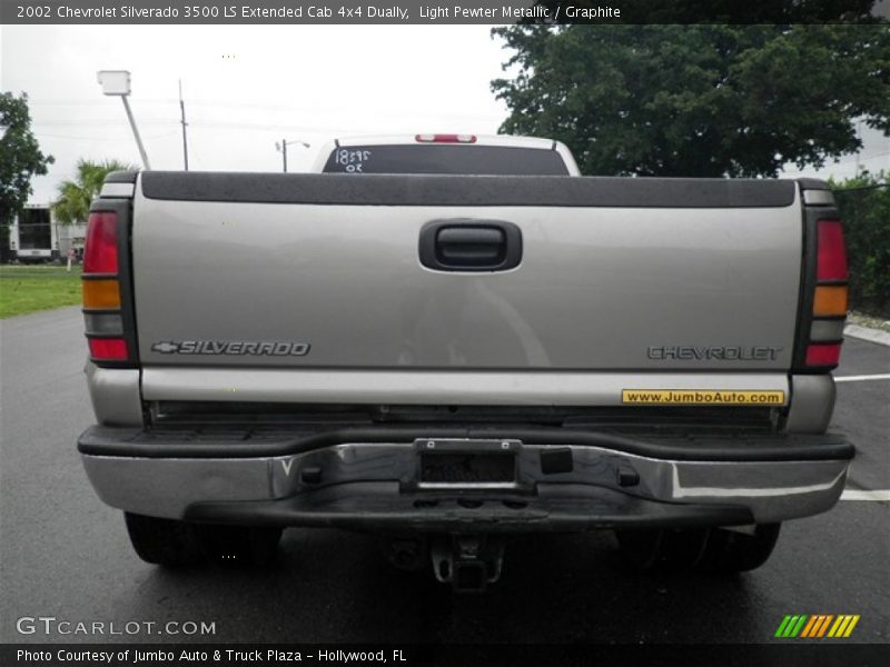 Light Pewter Metallic / Graphite 2002 Chevrolet Silverado 3500 LS Extended Cab 4x4 Dually
