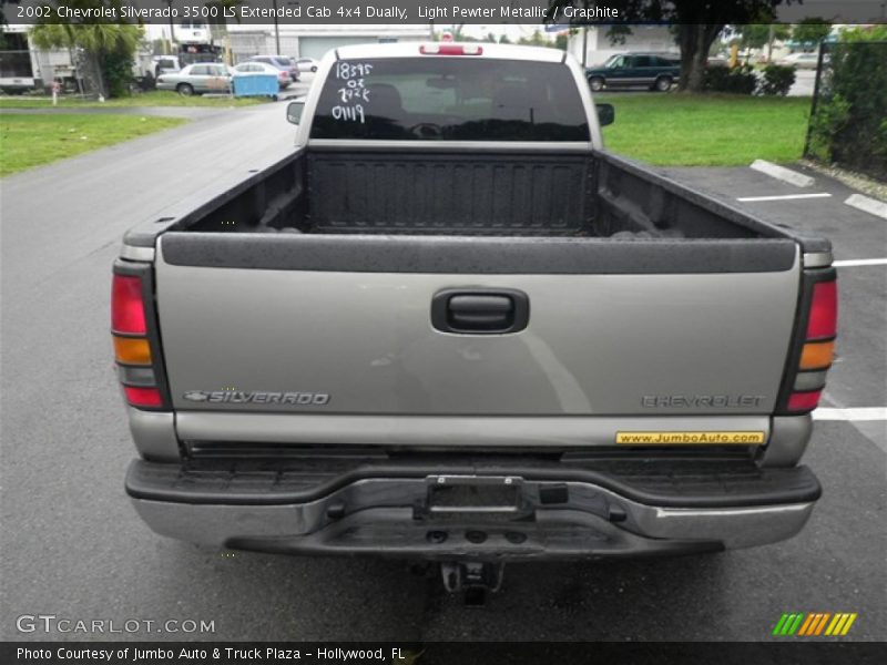 Light Pewter Metallic / Graphite 2002 Chevrolet Silverado 3500 LS Extended Cab 4x4 Dually