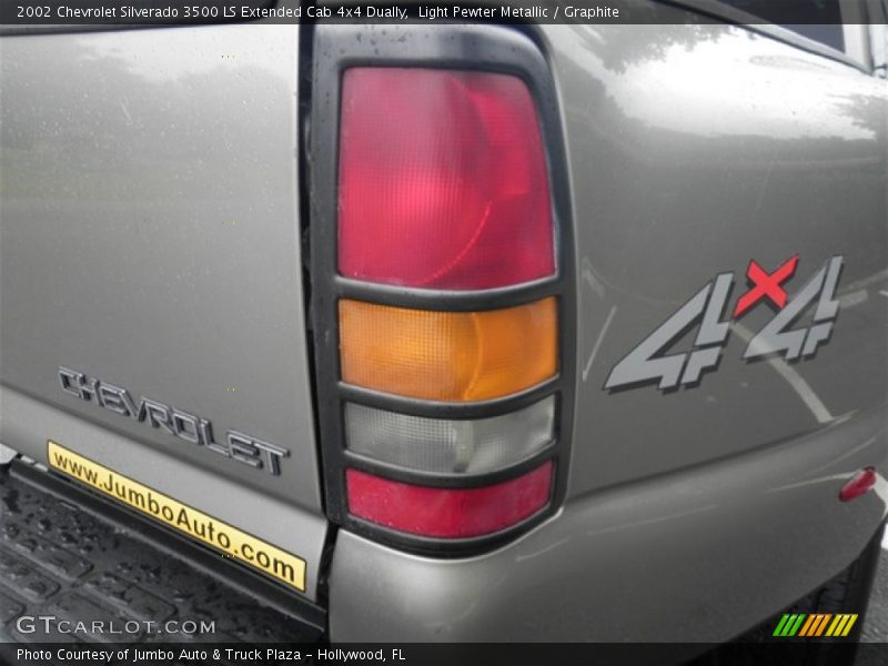 Light Pewter Metallic / Graphite 2002 Chevrolet Silverado 3500 LS Extended Cab 4x4 Dually