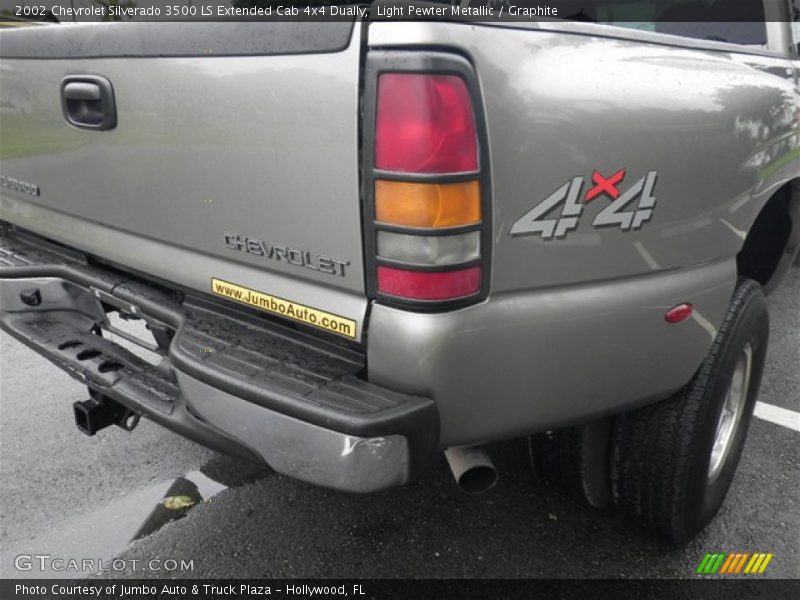 Light Pewter Metallic / Graphite 2002 Chevrolet Silverado 3500 LS Extended Cab 4x4 Dually