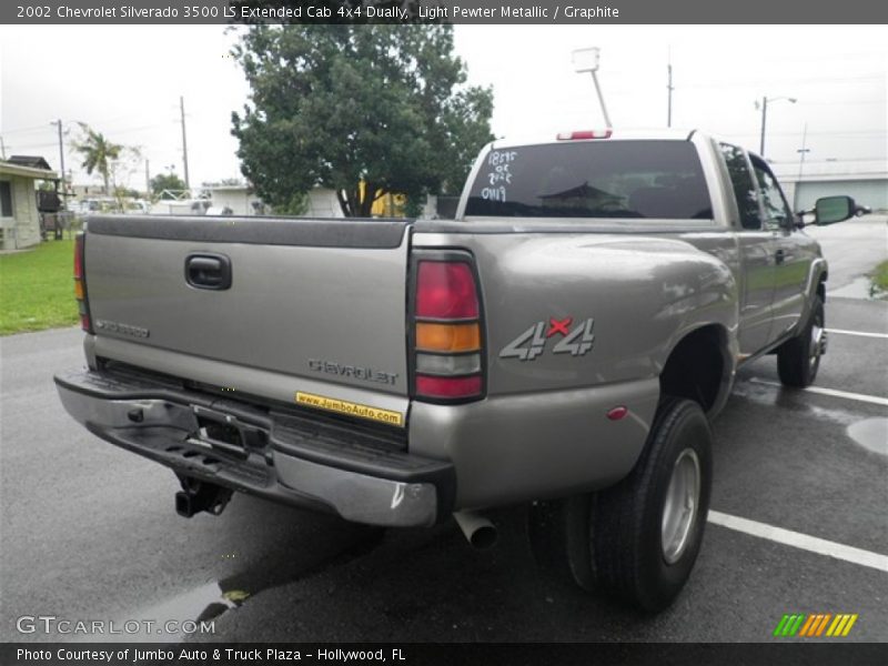Light Pewter Metallic / Graphite 2002 Chevrolet Silverado 3500 LS Extended Cab 4x4 Dually