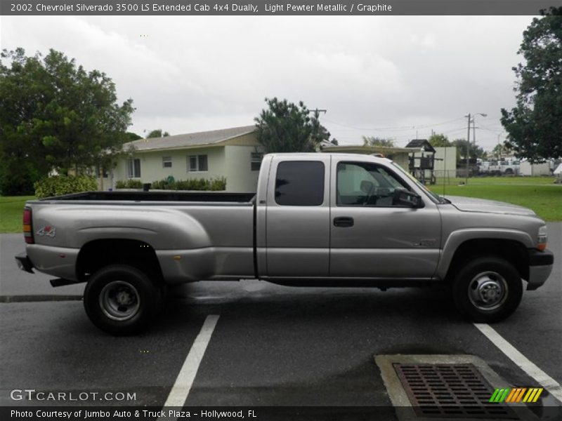 Light Pewter Metallic / Graphite 2002 Chevrolet Silverado 3500 LS Extended Cab 4x4 Dually