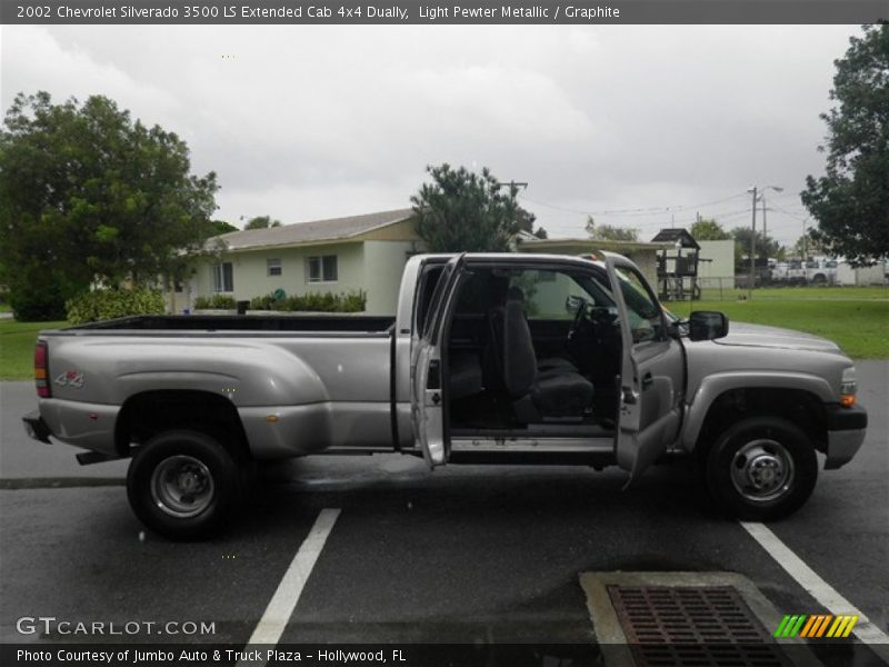 Light Pewter Metallic / Graphite 2002 Chevrolet Silverado 3500 LS Extended Cab 4x4 Dually