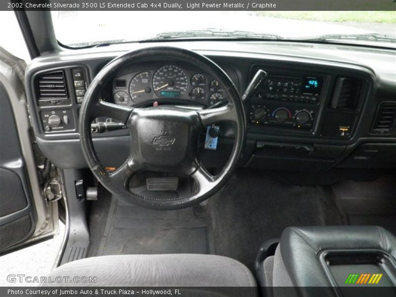 Light Pewter Metallic / Graphite 2002 Chevrolet Silverado 3500 LS Extended Cab 4x4 Dually
