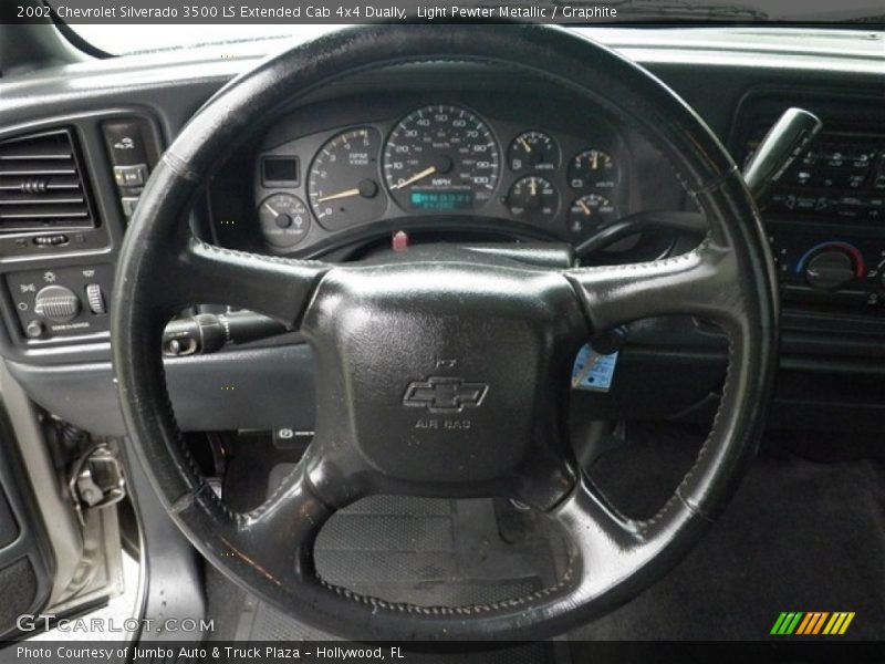 Light Pewter Metallic / Graphite 2002 Chevrolet Silverado 3500 LS Extended Cab 4x4 Dually