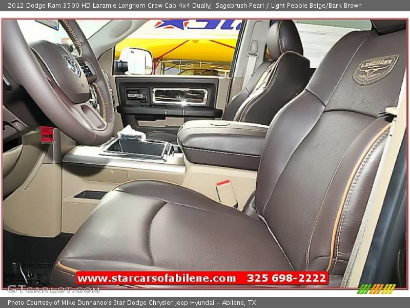 Sagebrush Pearl / Light Pebble Beige/Bark Brown 2012 Dodge Ram 3500 HD Laramie Longhorn Crew Cab 4x4 Dually