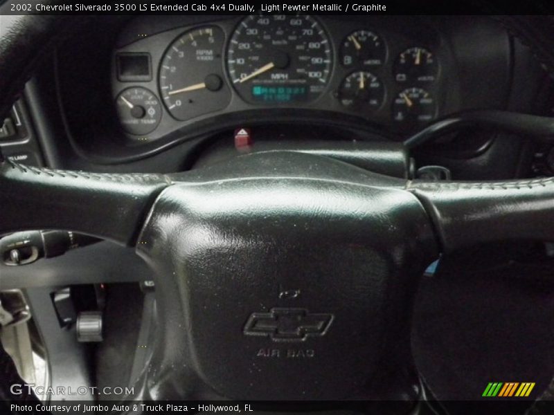 Light Pewter Metallic / Graphite 2002 Chevrolet Silverado 3500 LS Extended Cab 4x4 Dually