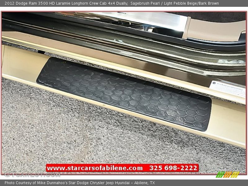 Sagebrush Pearl / Light Pebble Beige/Bark Brown 2012 Dodge Ram 3500 HD Laramie Longhorn Crew Cab 4x4 Dually