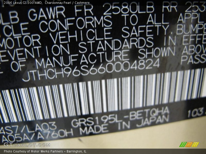 Chardonnay Pearl / Cashmere 2006 Lexus GS 300 AWD