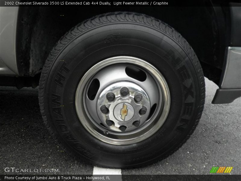 Light Pewter Metallic / Graphite 2002 Chevrolet Silverado 3500 LS Extended Cab 4x4 Dually