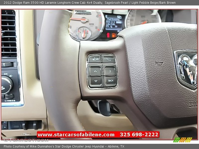 Sagebrush Pearl / Light Pebble Beige/Bark Brown 2012 Dodge Ram 3500 HD Laramie Longhorn Crew Cab 4x4 Dually
