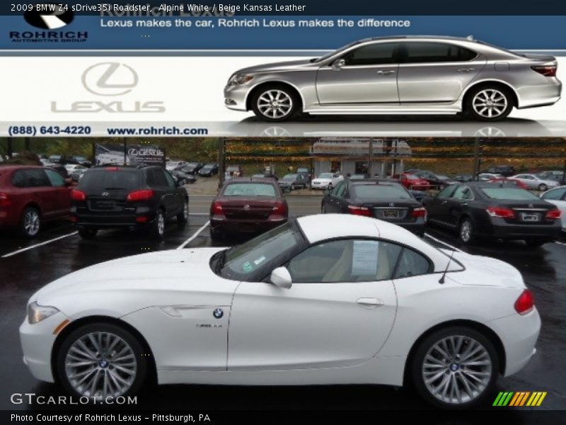 Alpine White / Beige Kansas Leather 2009 BMW Z4 sDrive35i Roadster