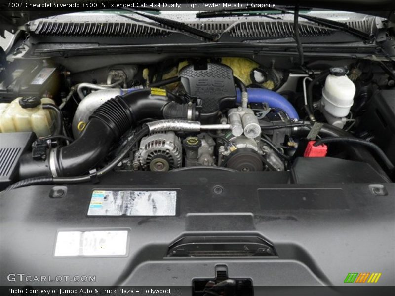 Light Pewter Metallic / Graphite 2002 Chevrolet Silverado 3500 LS Extended Cab 4x4 Dually