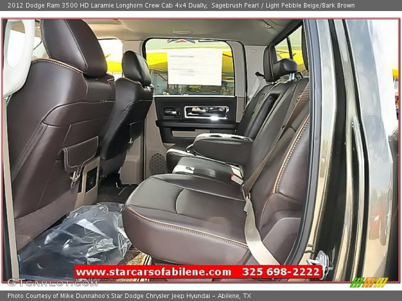 Sagebrush Pearl / Light Pebble Beige/Bark Brown 2012 Dodge Ram 3500 HD Laramie Longhorn Crew Cab 4x4 Dually