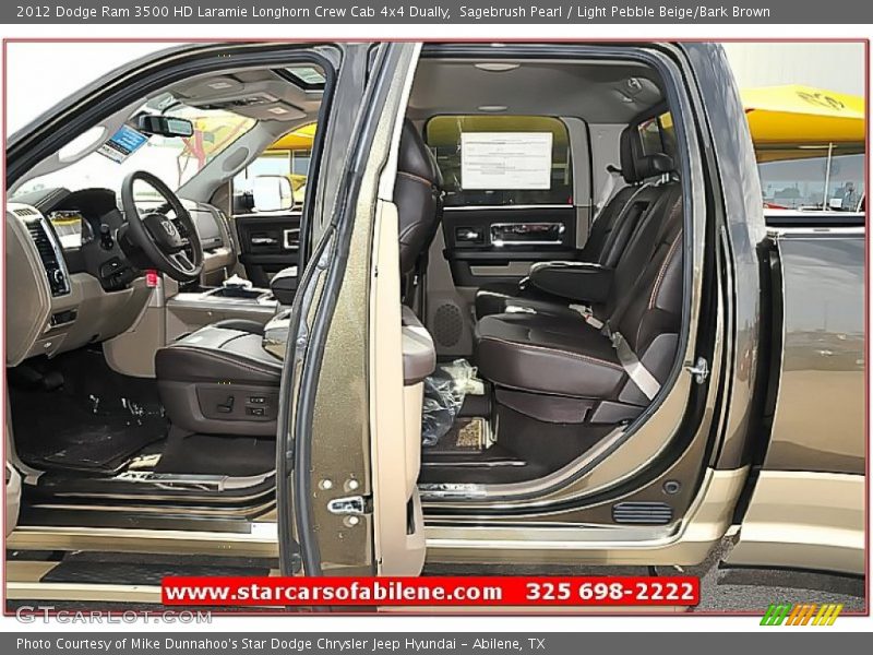Sagebrush Pearl / Light Pebble Beige/Bark Brown 2012 Dodge Ram 3500 HD Laramie Longhorn Crew Cab 4x4 Dually