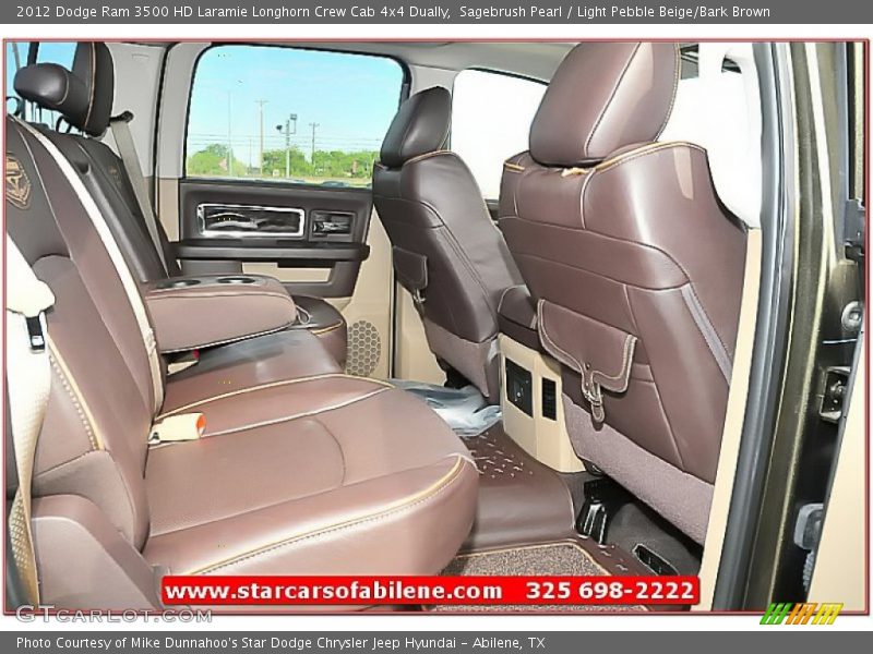 Sagebrush Pearl / Light Pebble Beige/Bark Brown 2012 Dodge Ram 3500 HD Laramie Longhorn Crew Cab 4x4 Dually