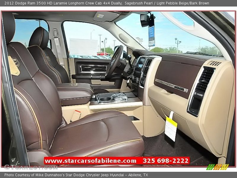 Sagebrush Pearl / Light Pebble Beige/Bark Brown 2012 Dodge Ram 3500 HD Laramie Longhorn Crew Cab 4x4 Dually