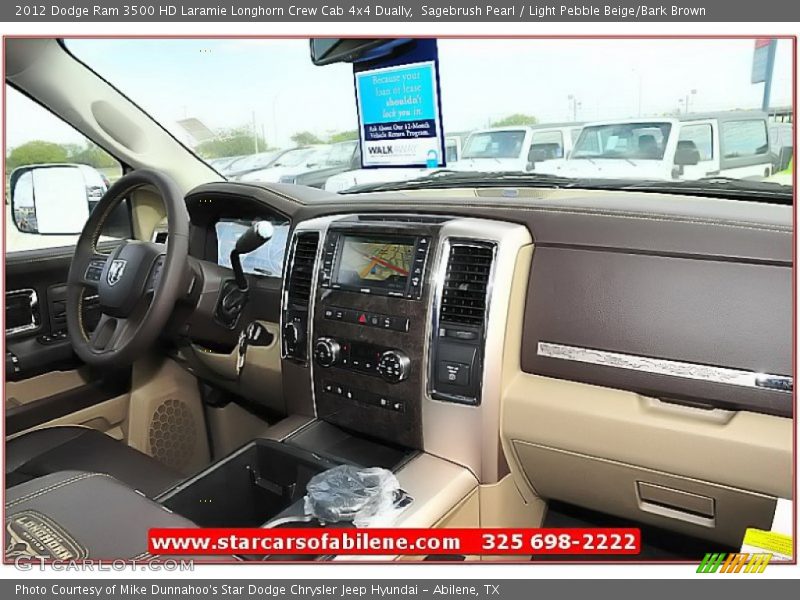 Sagebrush Pearl / Light Pebble Beige/Bark Brown 2012 Dodge Ram 3500 HD Laramie Longhorn Crew Cab 4x4 Dually