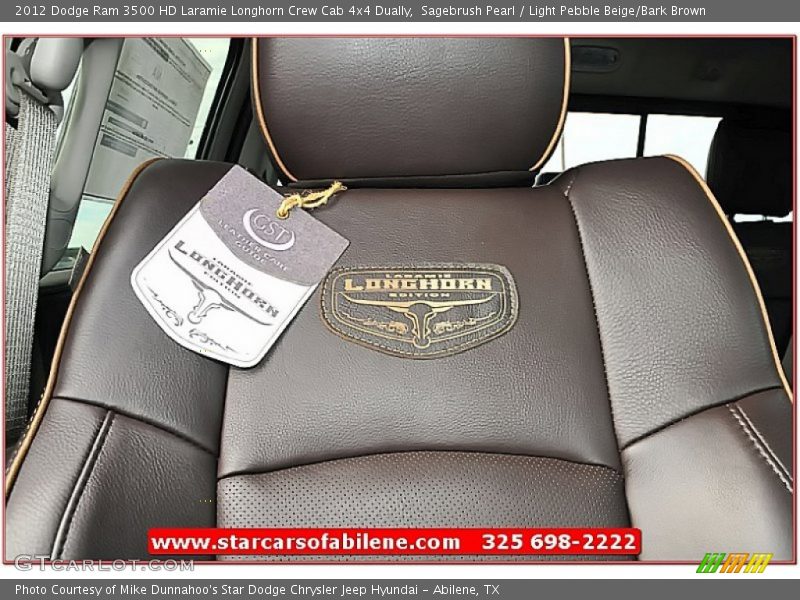 Sagebrush Pearl / Light Pebble Beige/Bark Brown 2012 Dodge Ram 3500 HD Laramie Longhorn Crew Cab 4x4 Dually