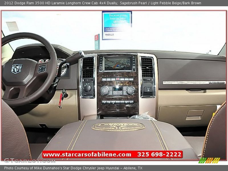 Sagebrush Pearl / Light Pebble Beige/Bark Brown 2012 Dodge Ram 3500 HD Laramie Longhorn Crew Cab 4x4 Dually