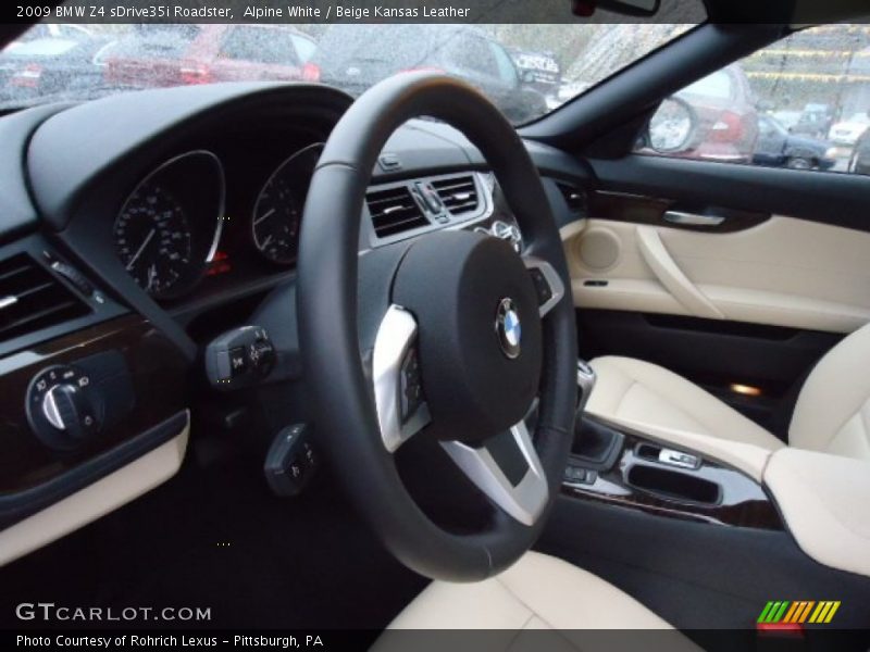 Alpine White / Beige Kansas Leather 2009 BMW Z4 sDrive35i Roadster