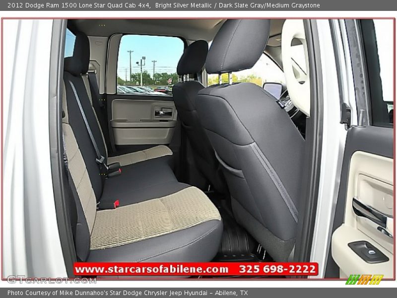 Bright Silver Metallic / Dark Slate Gray/Medium Graystone 2012 Dodge Ram 1500 Lone Star Quad Cab 4x4