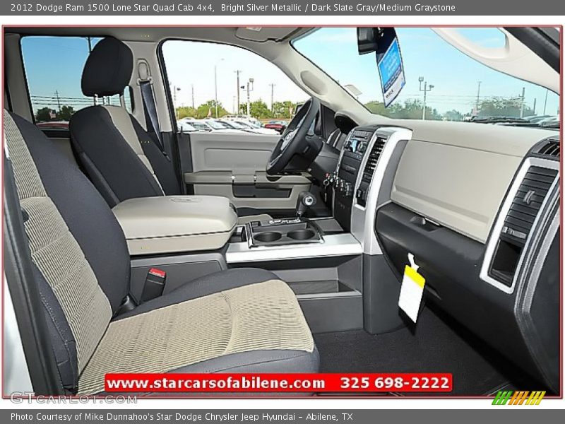Bright Silver Metallic / Dark Slate Gray/Medium Graystone 2012 Dodge Ram 1500 Lone Star Quad Cab 4x4
